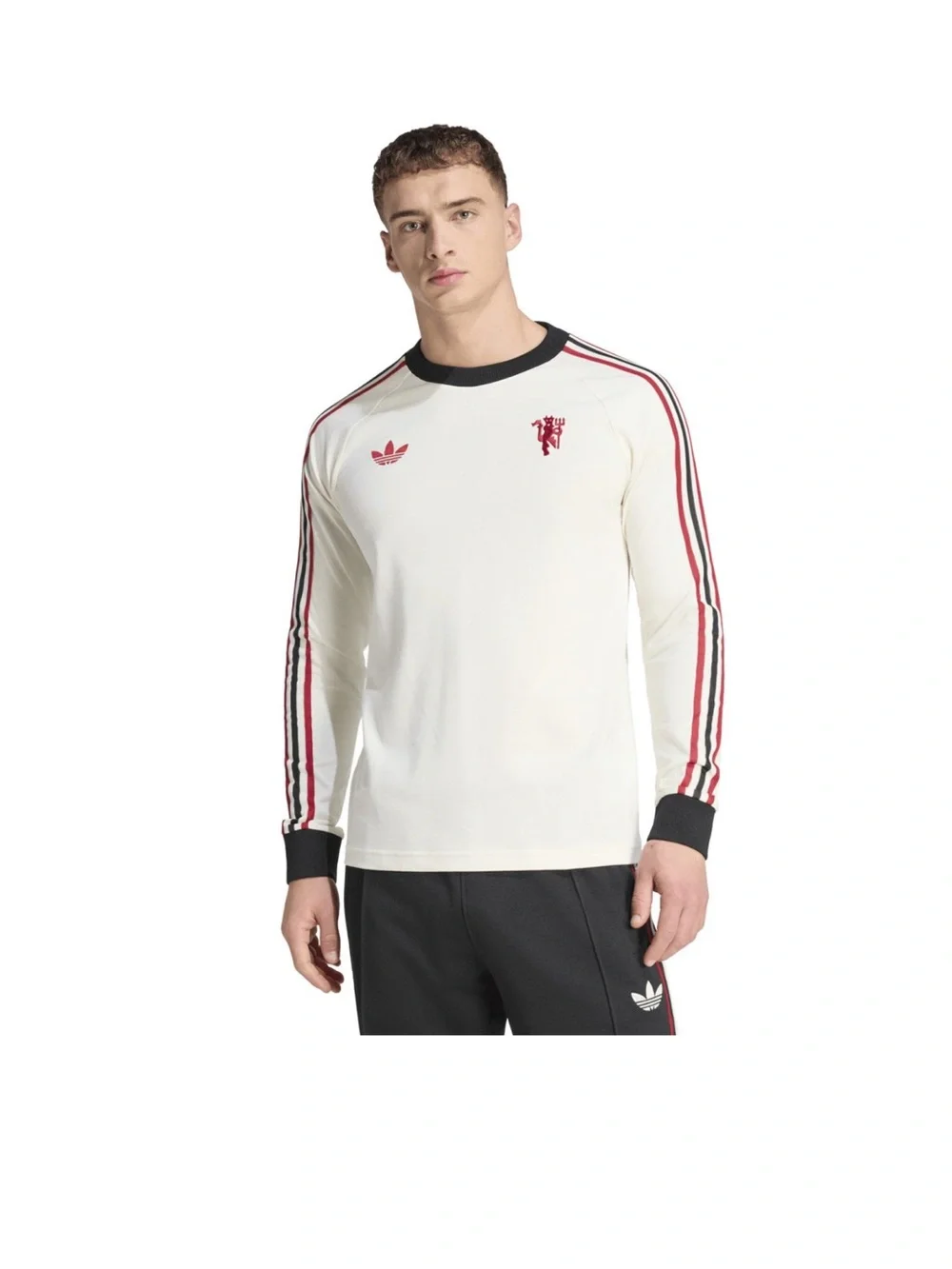 🥷🏿 adidas Adult Manchester United Off-White 2025 Home Long Sleeve Shirt